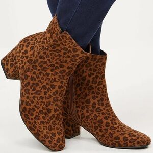 Lane Bryant leopard print booties 11 W
